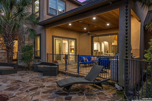 view of patio / terrace with a ceiling fan