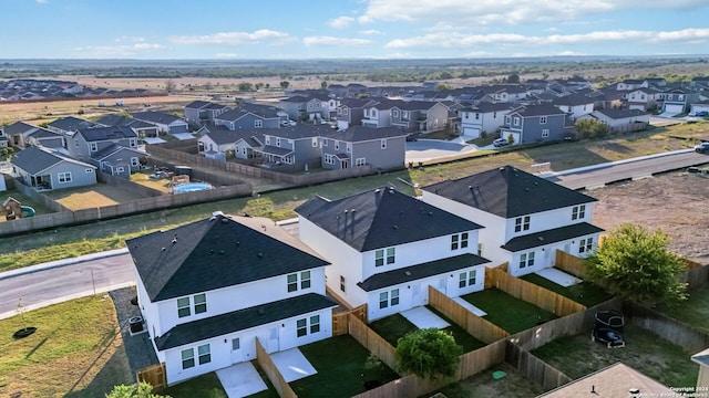 bird's eye view with a residential view