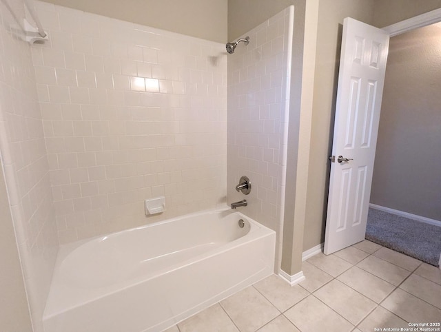 full bath with shower / bathtub combination, baseboards, and tile patterned floors