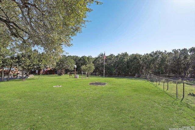 view of yard with fence