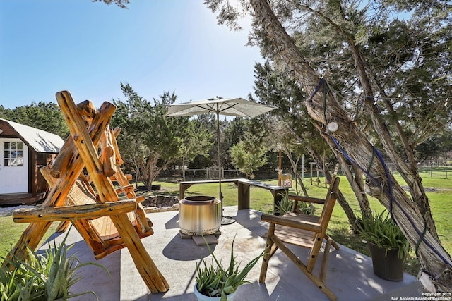 view of patio / terrace with fence