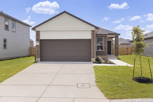449 Horizon Pl, Seguin, TX 78155 - view of front of home with brick siding, concrete driveway, and an attached garage