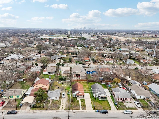 aerial view with a residential view