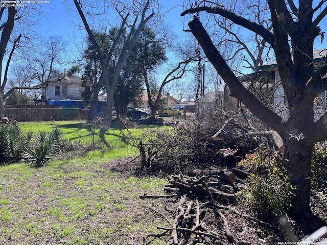 view of yard with fence