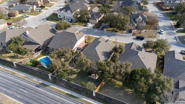 drone / aerial view with a residential view