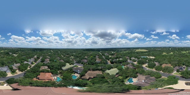 aerial view of a heavily wooded area