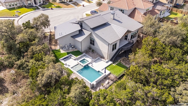 drone / aerial view with a residential view