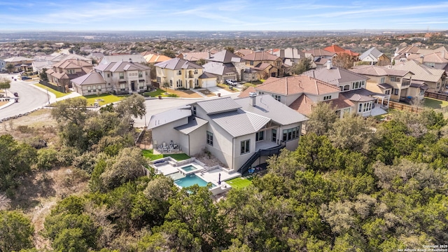 bird's eye view with a residential view