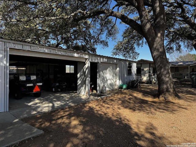 view of garage