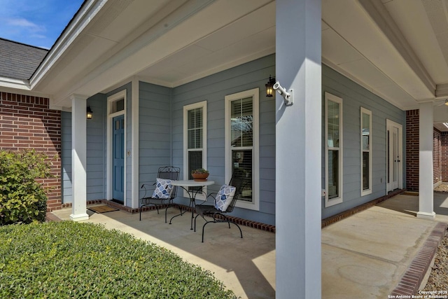 view of patio / terrace with a porch