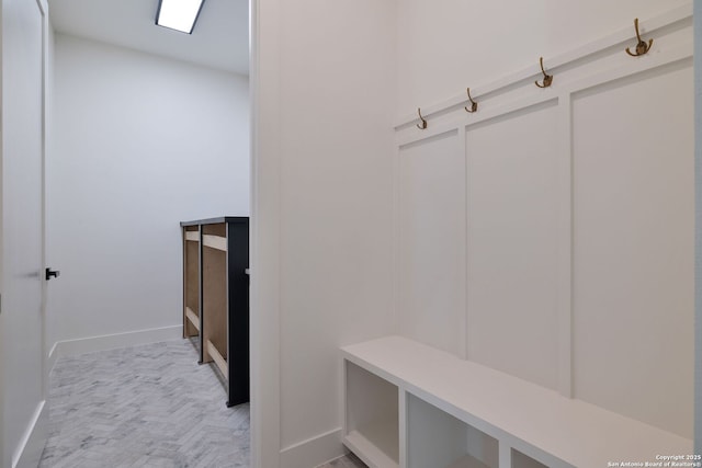 mudroom with baseboards