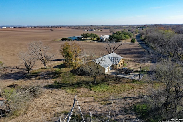 aerial view with a rural view