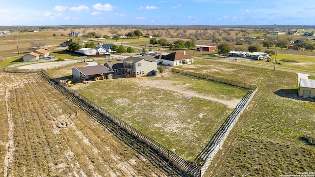 aerial view with a rural view