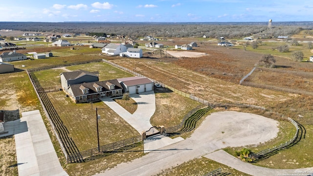 drone / aerial view with a rural view