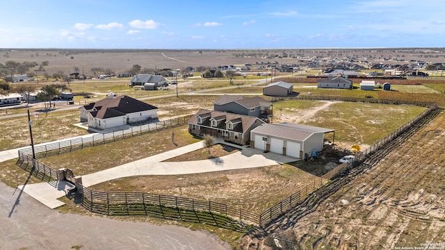 aerial view with a rural view