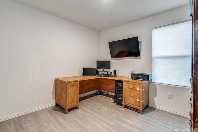 9211 Navarro Vis, Seguin, TX 78155 - office area with light wood-type flooring and baseboards