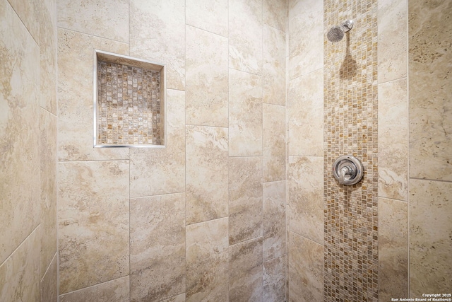 room details with a tile shower