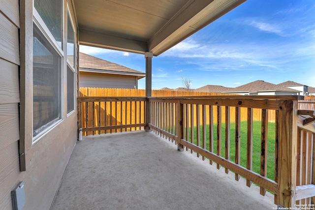 view of patio featuring fence