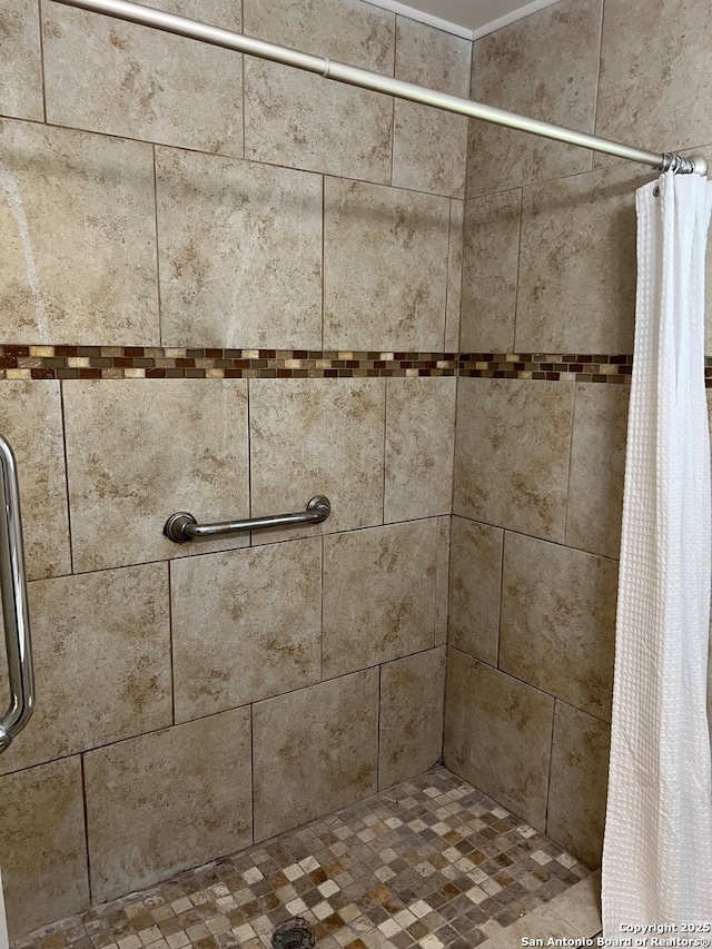 room details with a shower stall