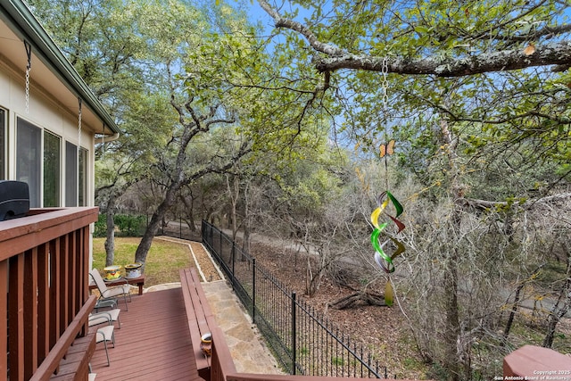 wooden terrace with fence