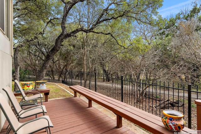 wooden deck with fence