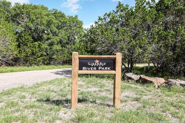 view of community sign