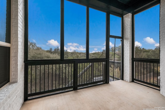 view of unfurnished sunroom