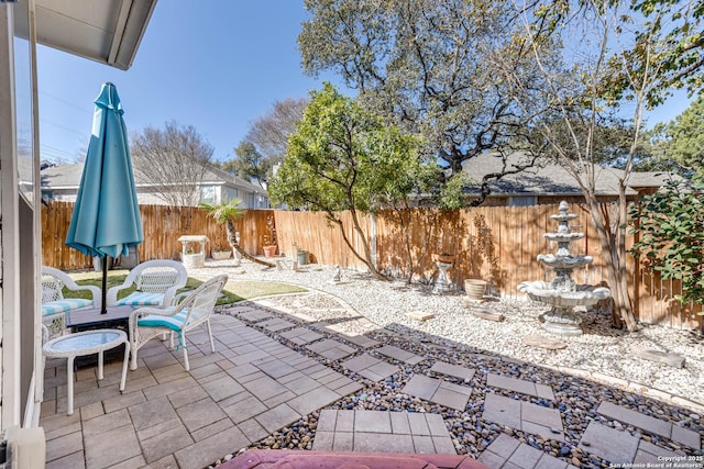 view of patio / terrace featuring a fenced backyard