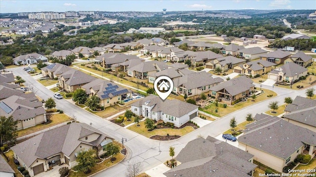 birds eye view of property featuring a residential view