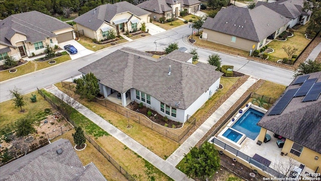 aerial view featuring a residential view