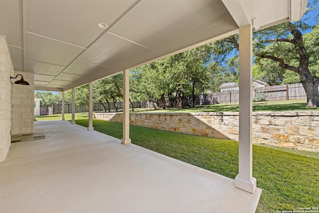 view of patio featuring a fenced backyard