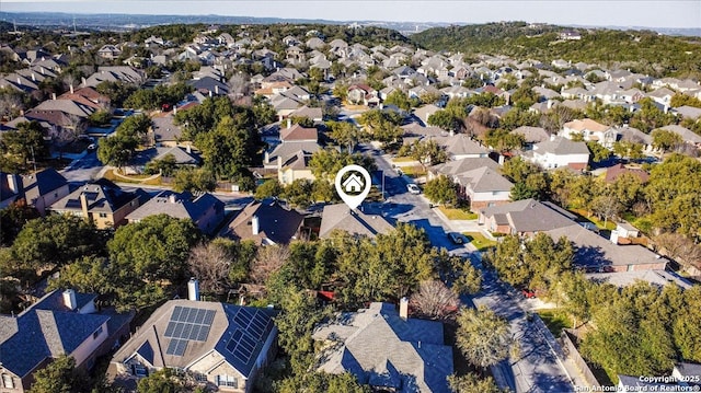 bird's eye view with a residential view