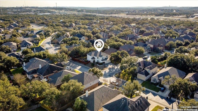 bird's eye view with a residential view