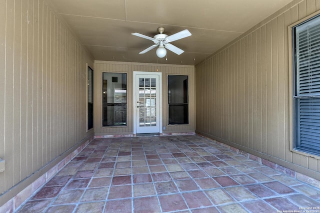 14215 Indian Woods, San Antonio, TX 78249 - view of exterior entry featuring a patio area and a ceiling fan