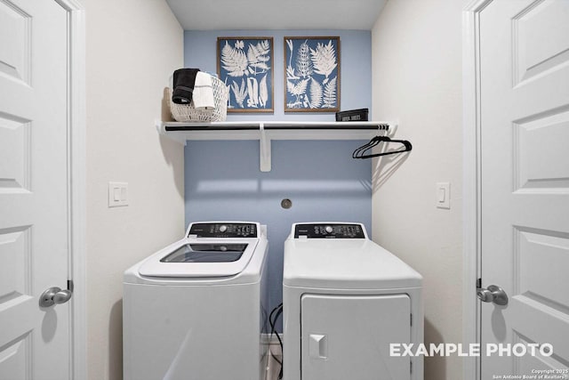 laundry area featuring laundry area and independent washer and dryer