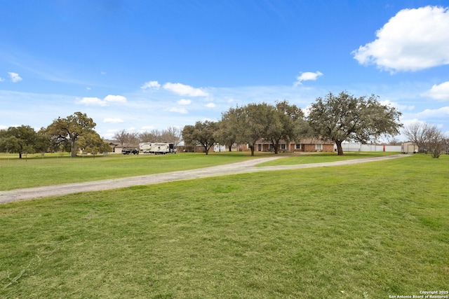 view of community featuring a lawn