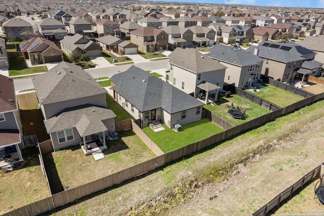 bird's eye view with a residential view