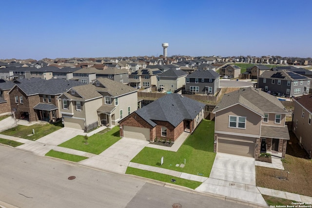 bird's eye view with a residential view