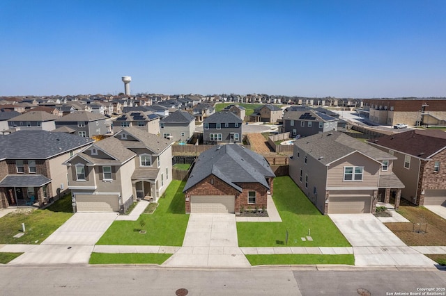 aerial view with a residential view