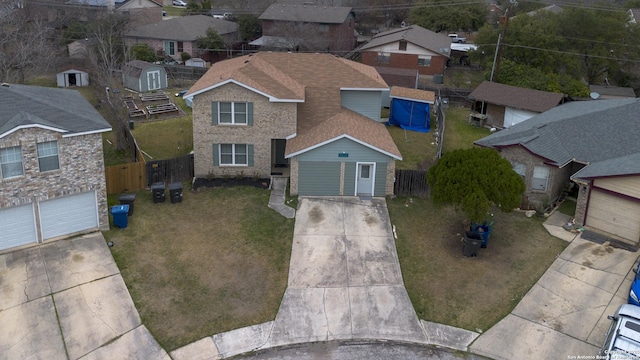 bird's eye view featuring a residential view