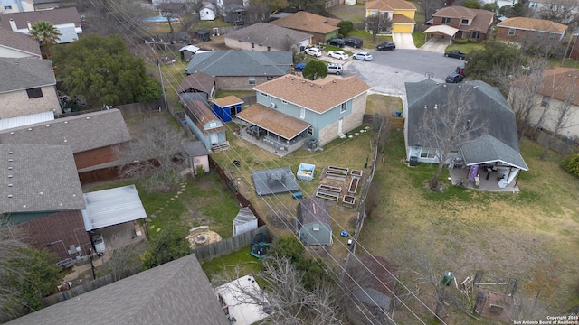 drone / aerial view with a residential view