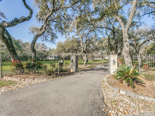 view of street with a gate