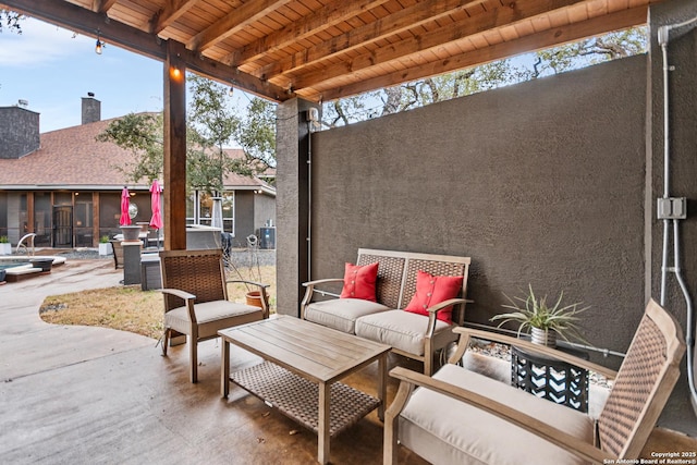 view of patio / terrace with an outdoor hangout area