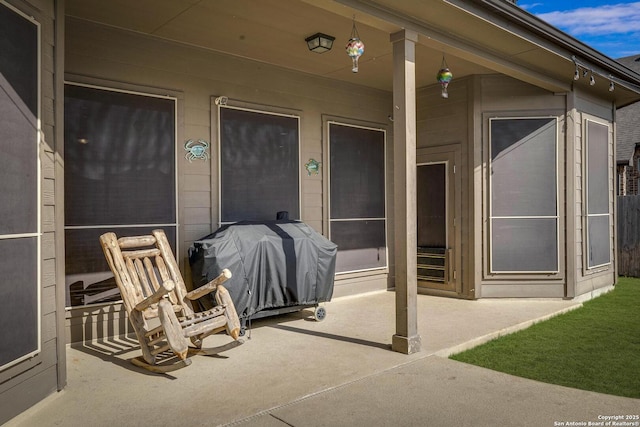 view of patio featuring area for grilling