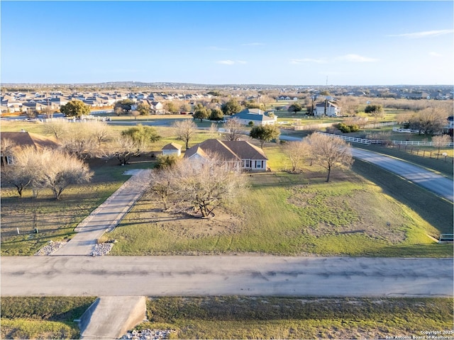 aerial view with a rural view