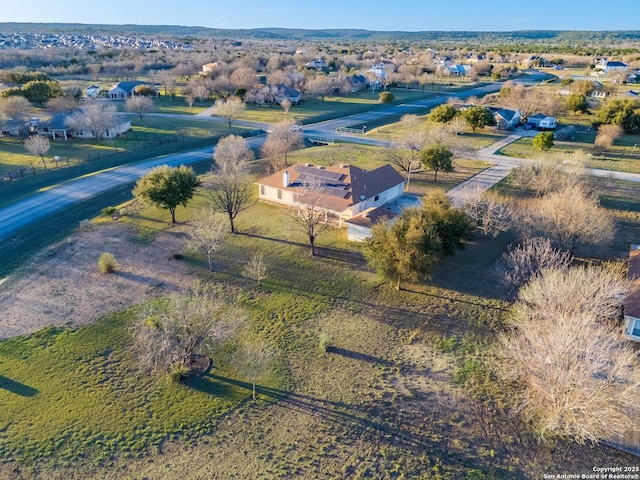 drone / aerial view with a rural view