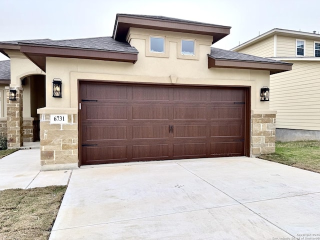 garage with driveway