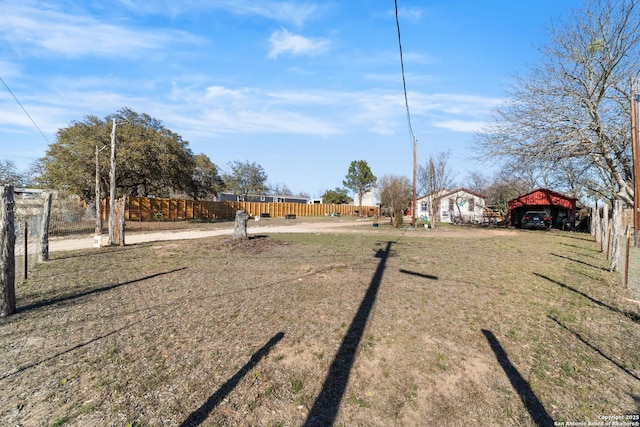 view of yard featuring fence