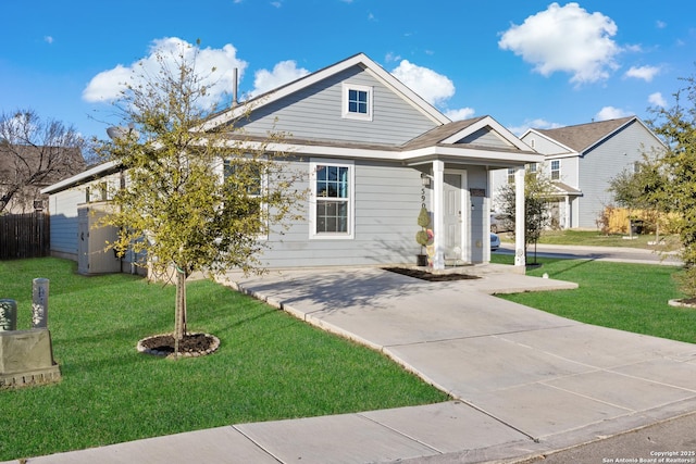 view of front of house with a front yard