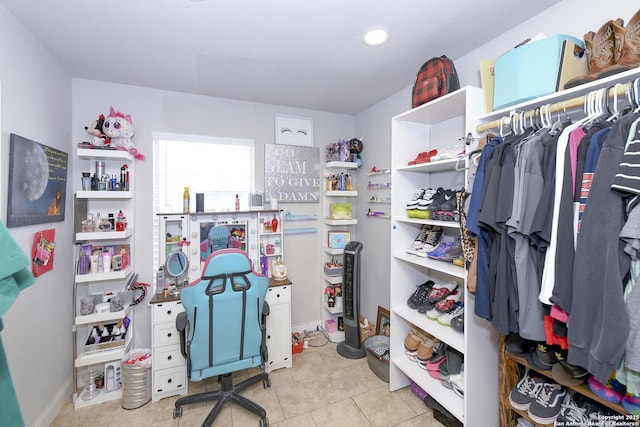 view of walk in closet